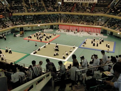 The main arena had five large mats for the demonstrations.